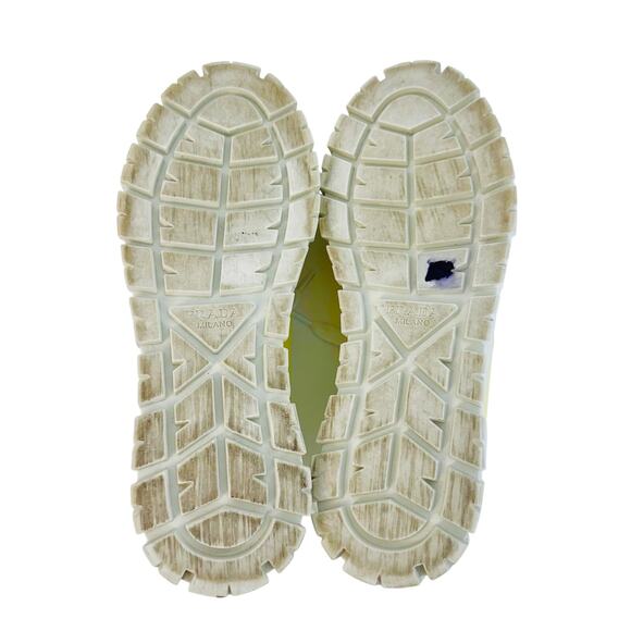Prada Re-Nylon Double Wheel Gabardine Sneakers Platform Butter Yellow 37.5 - Picture 14 of 16